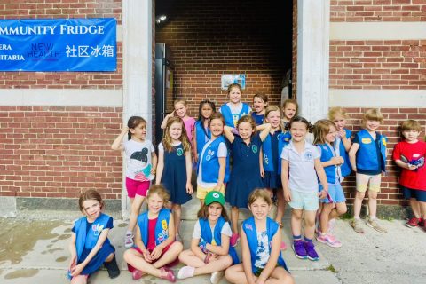 Charlestown Girl Scouts use leftover cookie sales funds to stock the Community Fridge